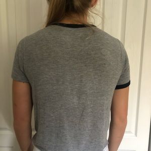 Grey and black detail T-shirt